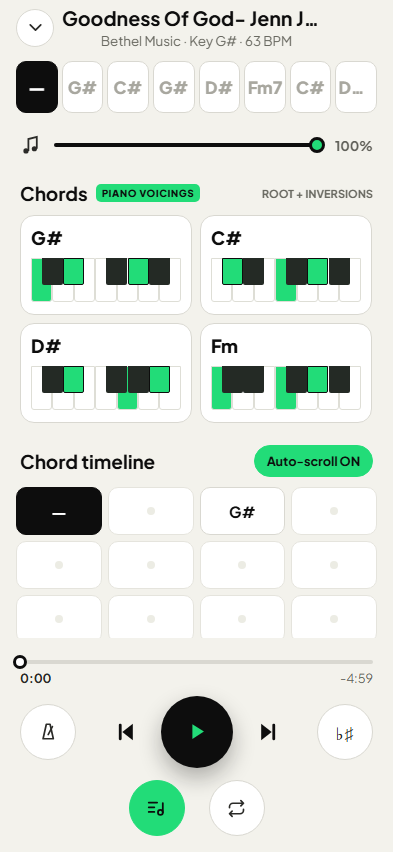Lecteur piano PhinAccords